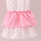Pink christmas tree smocked ruffle pants set