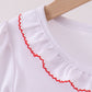 White wreath smocked ruffle dress