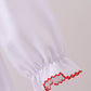 White wreath smocked ruffle dress