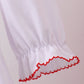 White wreath smocked ruffle pants set