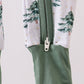 Green christmas tree bamboo zipper romper