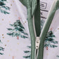 Green christmas tree bamboo zipper romper
