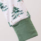 Green christmas tree bamboo zipper romper