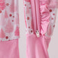 Pink christmas tree bamboo ruffle zipper romper