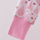 Pink christmas tree bamboo ruffle zipper romper