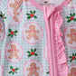 Pink christmas tree bamboo ruffle romper