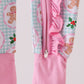 Pink christmas tree bamboo ruffle romper