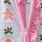 Pink christmas tree bamboo ruffle romper