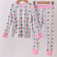 Pink christmas tree bamboo pajama set