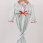 Sage ribbon bow gingham gown