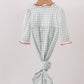 Sage ribbon bow gingham gown