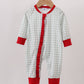 Sage ruffle gingham romper