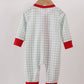 Sage ruffle gingham romper