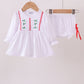 White holly embroidery bloomer set