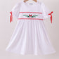 White holly embroidery dress