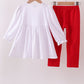 White holly embroidery pants set