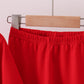 Red christmas tree applique pants set