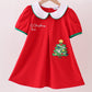 Red christmas tree applique dress