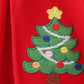 Red christmas tree applique dress