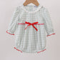 Sage gingham ribbon bow bubble