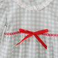Sage gingham ribbon bow bubble