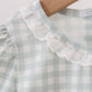 Sage gingham ribbon bow bubble