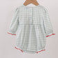 Sage gingham ribbon bow bubble