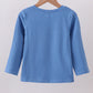 Blue train smocked top