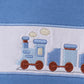 Blue train smocked top