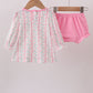 Floral tulip ruffle bloomer set