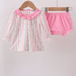 Floral tulip ruffle bloomer set