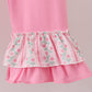 Floral tulip smocked ruffle pants set