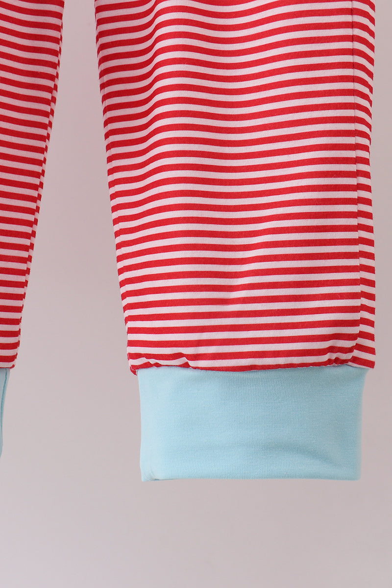 Blue vehicle emboridery pants set