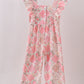 Pink floral checkered ruffle jumpsuit