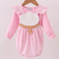 Pink cotton applique gingham 2pc set