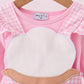 Pink cotton applique gingham 2pc set