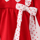 Red heart applique ruffle bubble