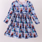 Blue frozen print bamboo dress