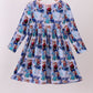 Blue frozen print bamboo dress
