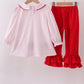 Red princess embroidery pants set
