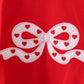 Red bow applique mom&me top
