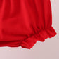 Red heart bow smocked bloomer set