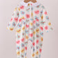 Blue heart print pocket romper