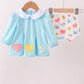 Blue heart applique bloomer set