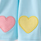 Blue heart applique bloomer set