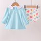 Blue heart applique bloomer set