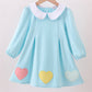 Blue heart applique dress