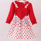Red heart applique ruffle 2pc set