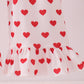 Red heart applique ruffle jumpsuit set