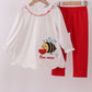 Bee mine applique ruffle pants set